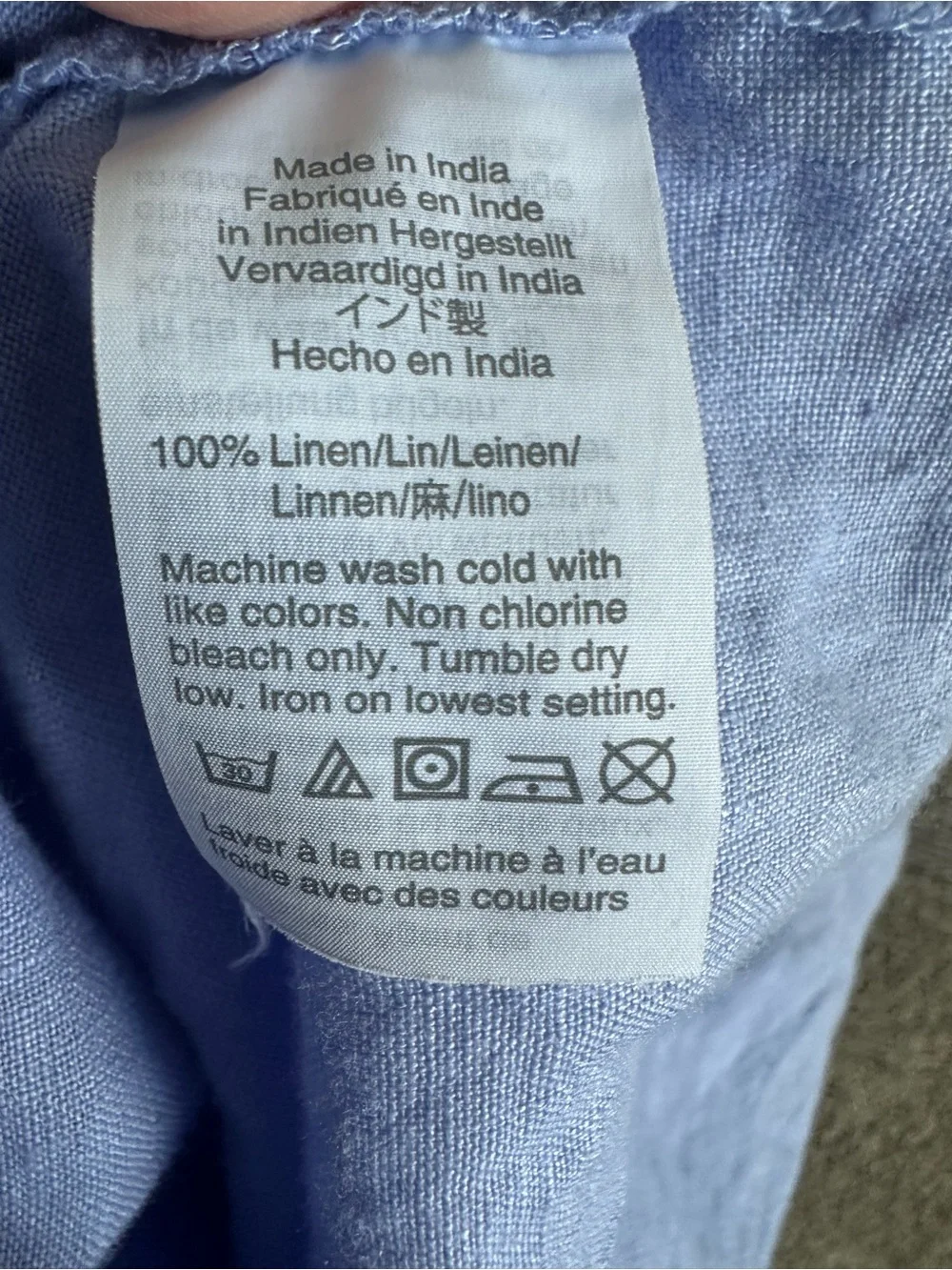 J. Crew Light Blue Short-Sleeve 100 Percent Linen V Neck Shirt